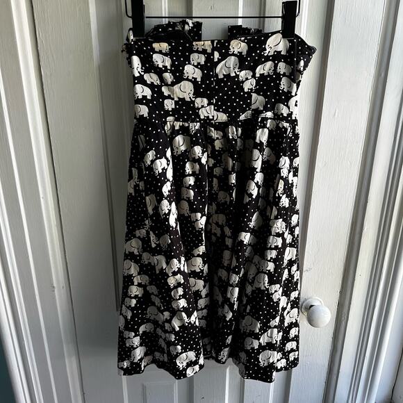 Anthropologie Porridge Elephant Print Strapless Dress - Picture 5 of 7